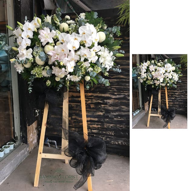 White Sympathy - Funeral Flower Standee